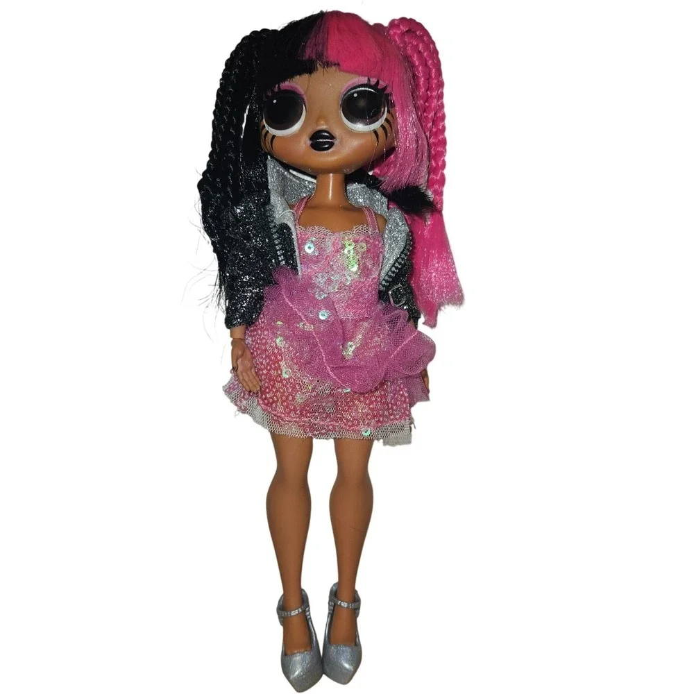 LOL Surprise OMG Remix Honeylicious‎ Fashion Doll Pink Black Braids Sequin Dress
